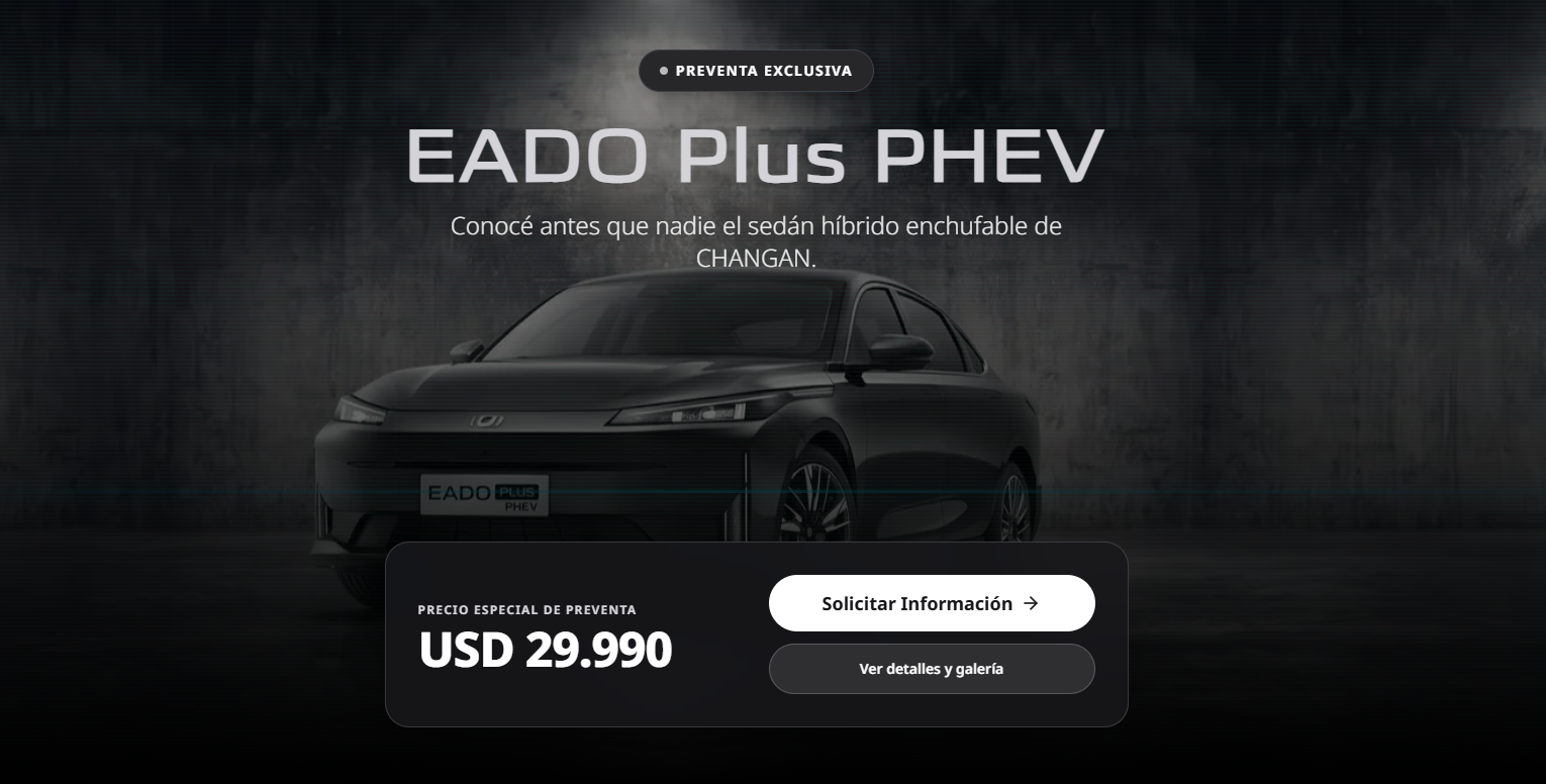 Changan abrió la preventa del Eado Plus PHEV en Argentina: cuesta USD 29.990